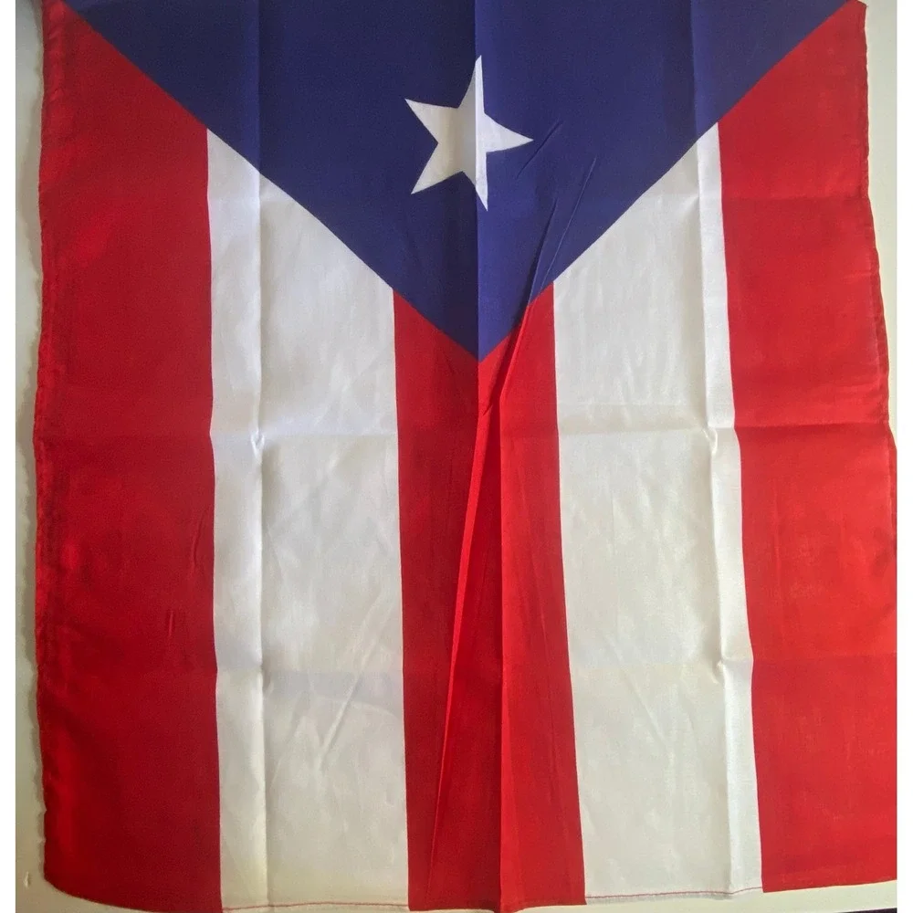 Puerto Rico Boricua Bandana Scarf Mask Flag Design Red White Blue 20x20